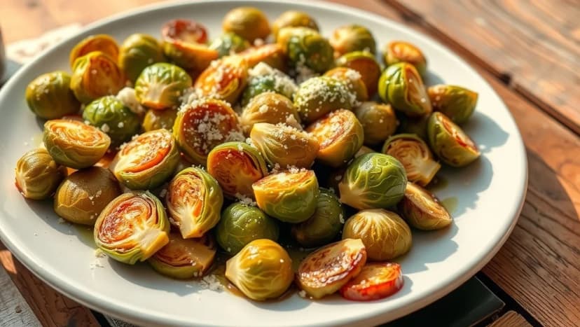 Krispig brysselkål i ugn med parmesan