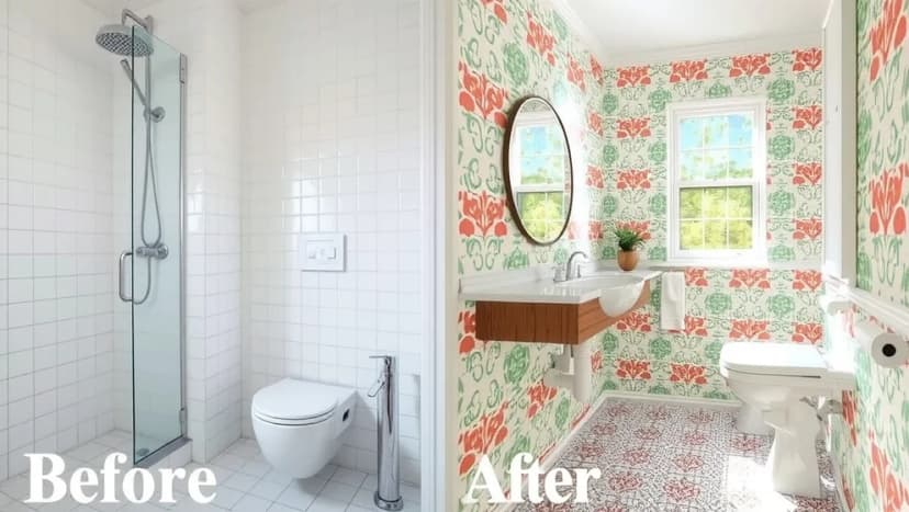Dekorplast badrum före efter