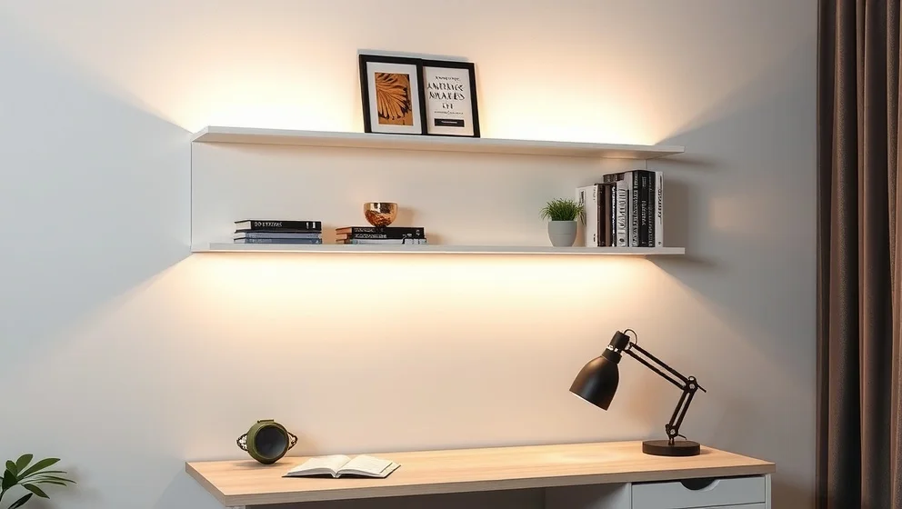 Hängande hylla med belysning för ditt hem