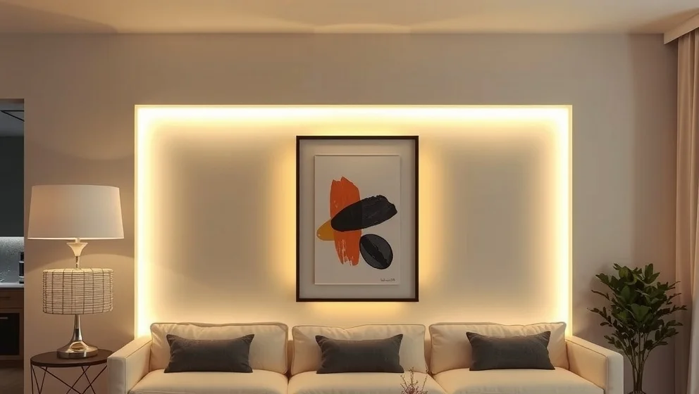 Tavla med belysning bakom ger hemmet nytt ljus